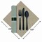 Hoffmaster 7.5" x 4.25" Linen-Like CaterWrap Onyx Gray Pre-Rolled Dinner Napkins with Black Cutlery PK 100 120017 - alternate 2